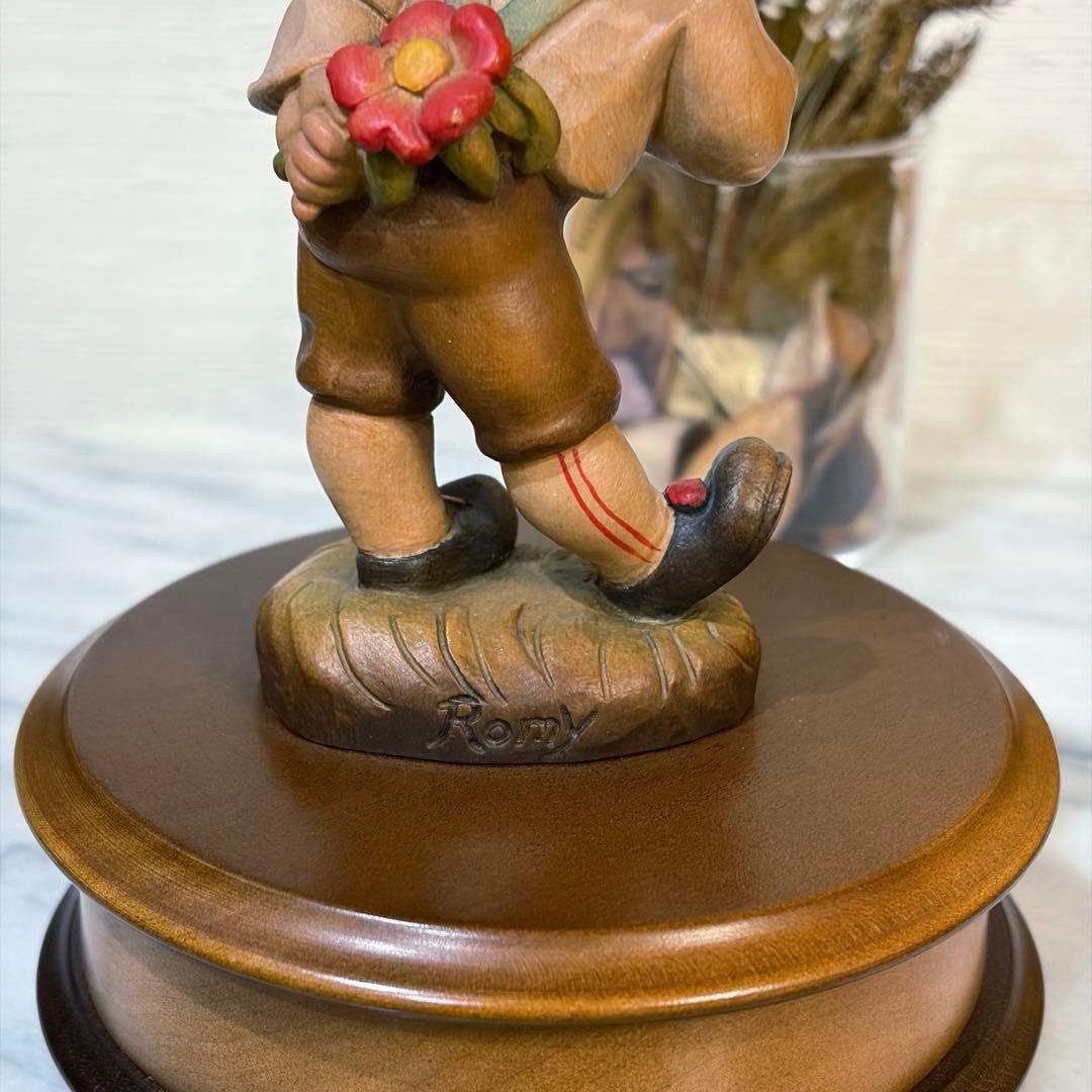 Vintage Reuge オルゴール / ANRI Romy 木彫り人形