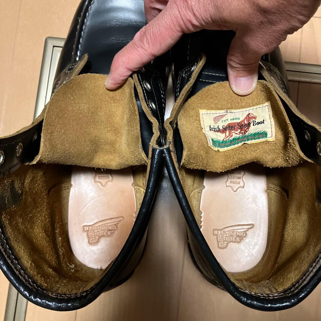 黒 レザー ワークブーツ