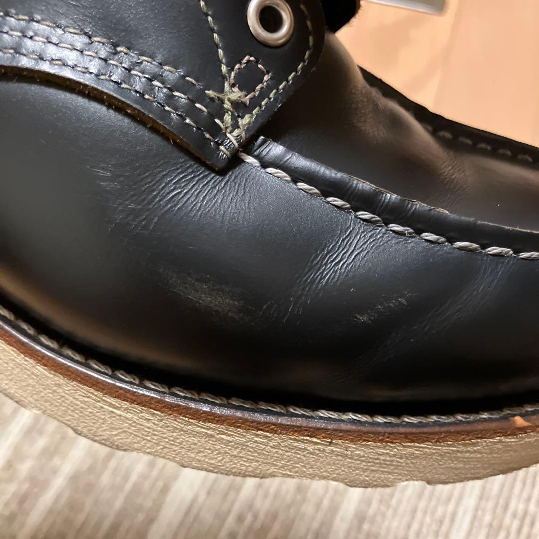 黒 レザー ワークブーツ