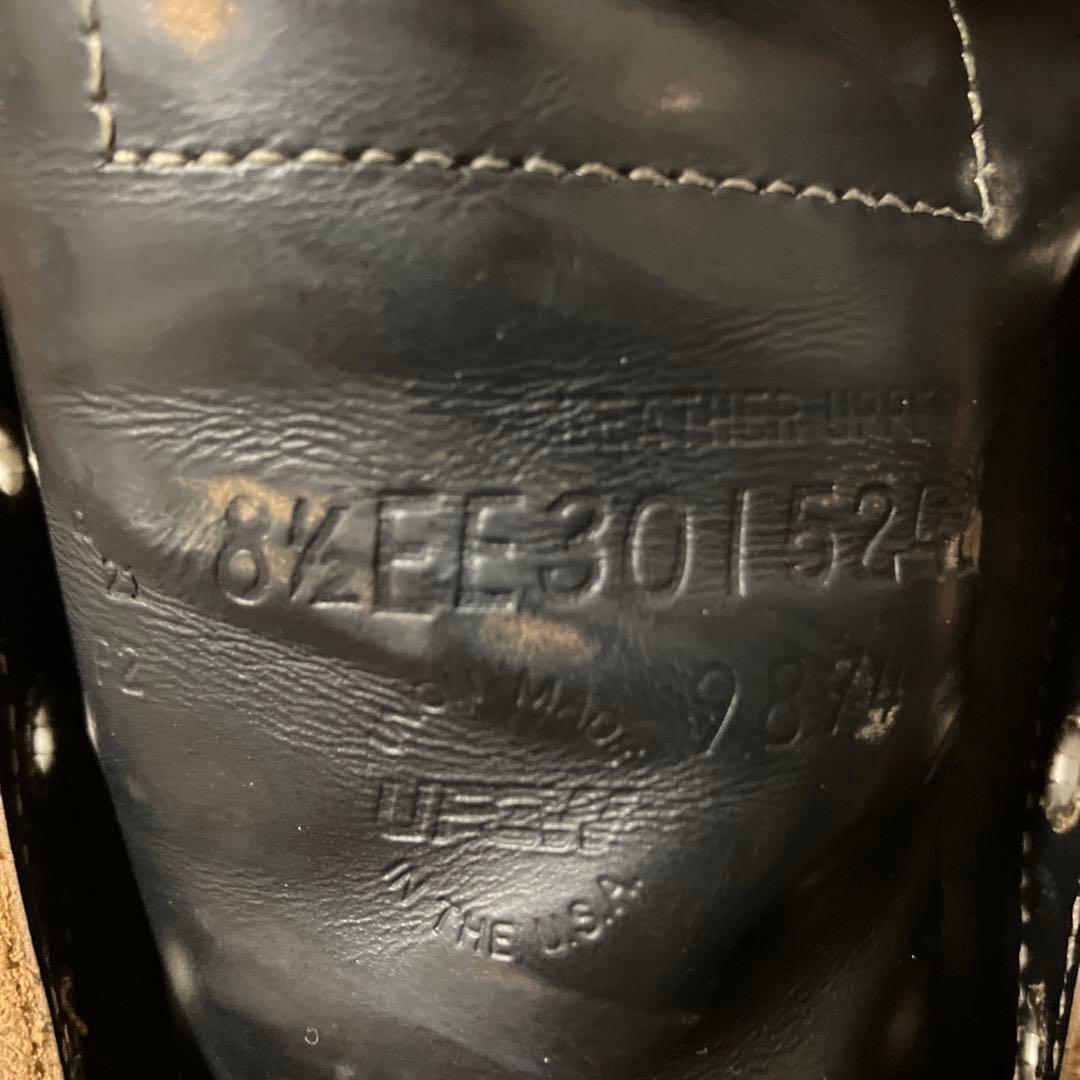 黒 レザー ワークブーツ