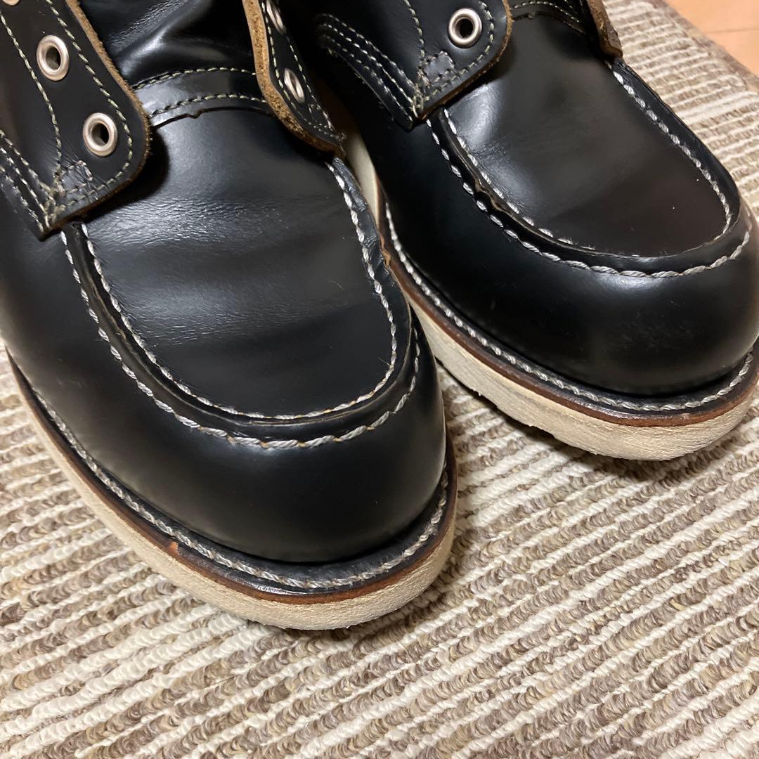 黒 レザー ワークブーツ