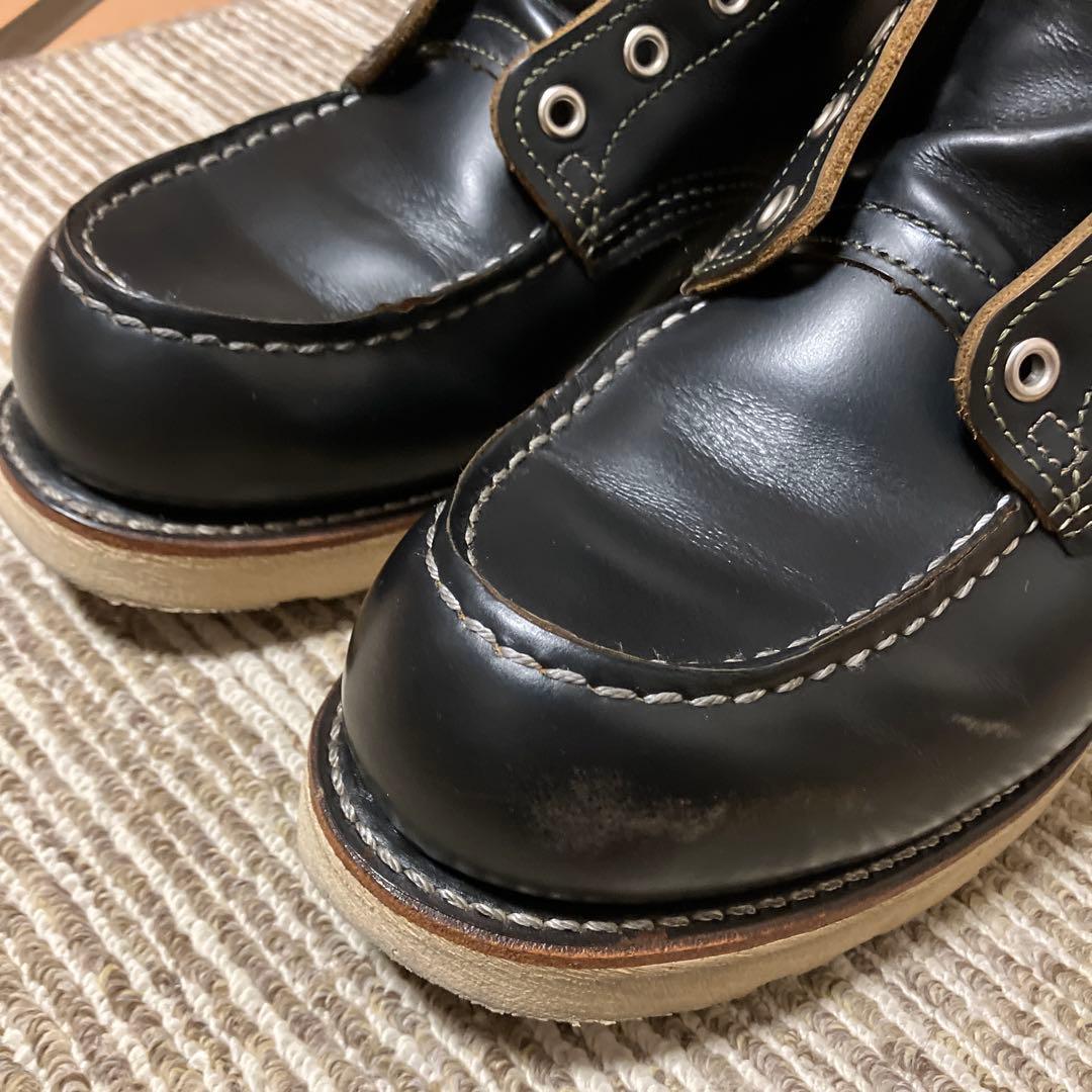 黒 レザー ワークブーツ