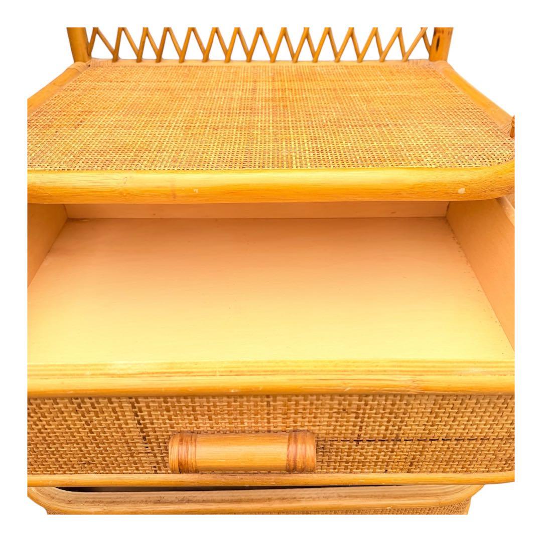 ラタン　5段　籐　棚　チェスト　アンティーク