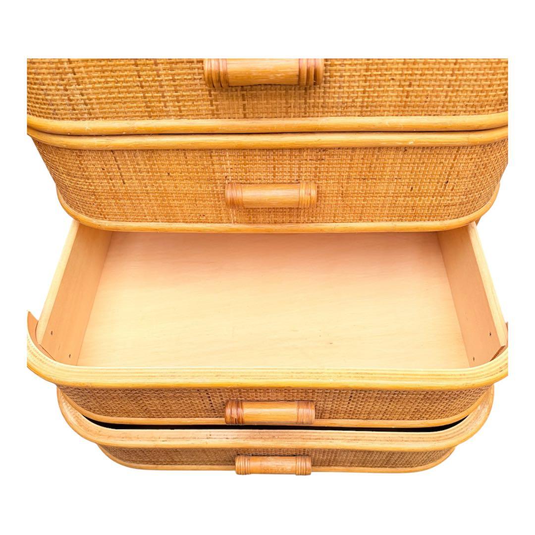 ラタン　5段　籐　棚　チェスト　アンティーク