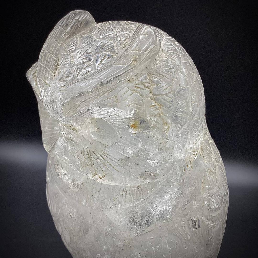 ★フクロウ 梟 水晶 天然石 オブジェ 置物 鉱物 2kg 古い