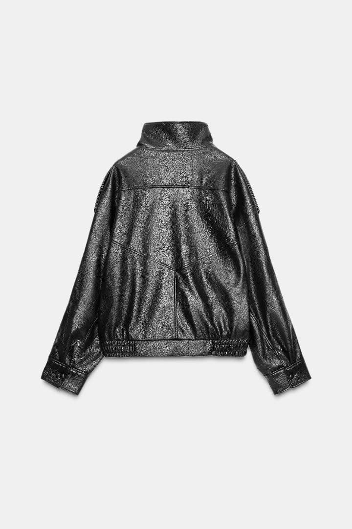 タグ付き新品♡　ZARA　フェイクレザージャケット Mサイズ ブラック　ザラ