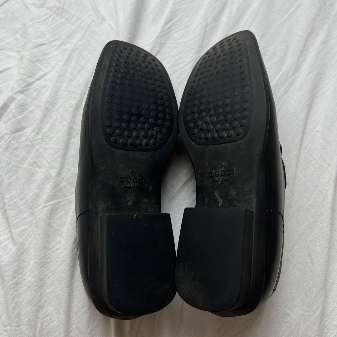 靴 GUCCI square toe leather bit Loafers