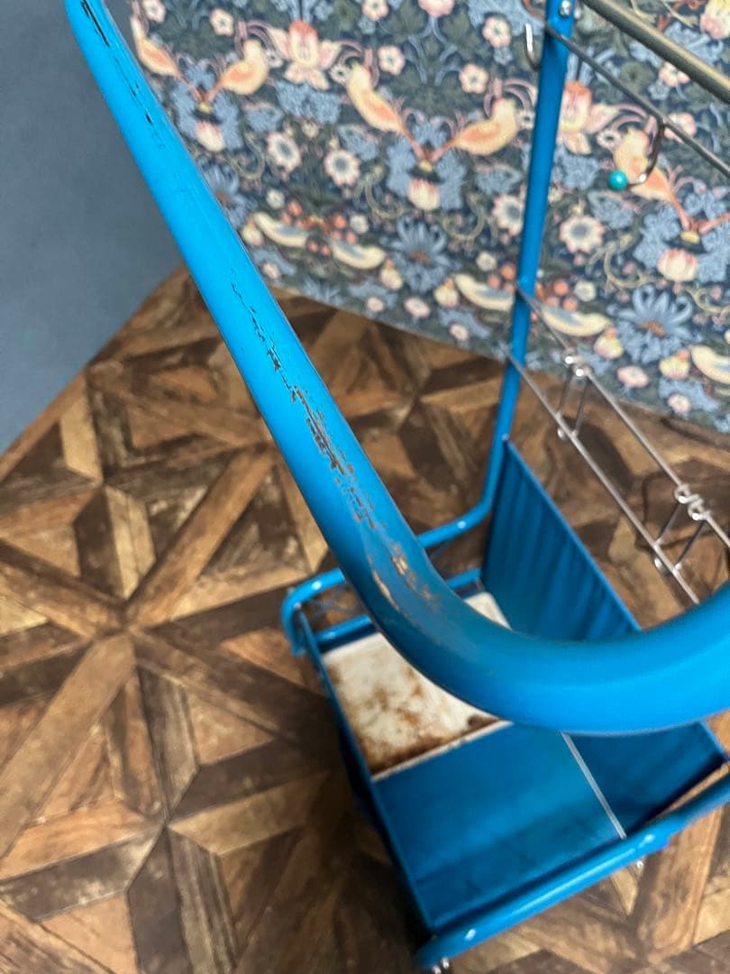 青 ハンガーラック レトロポップ インテリア アンティーク 当時物 昭和レトロ