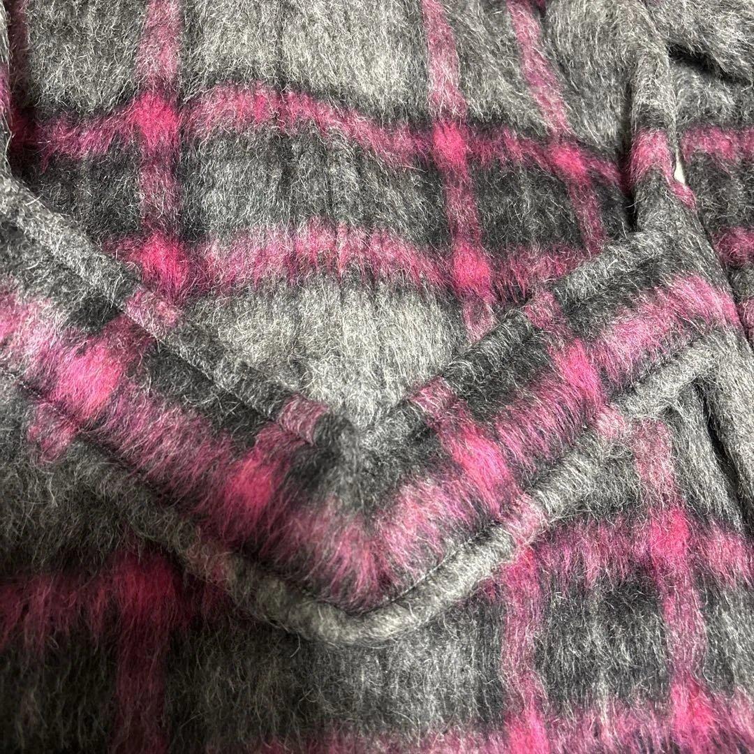 SONIA RYKIEL シャギーコート グレー/ピンク 38