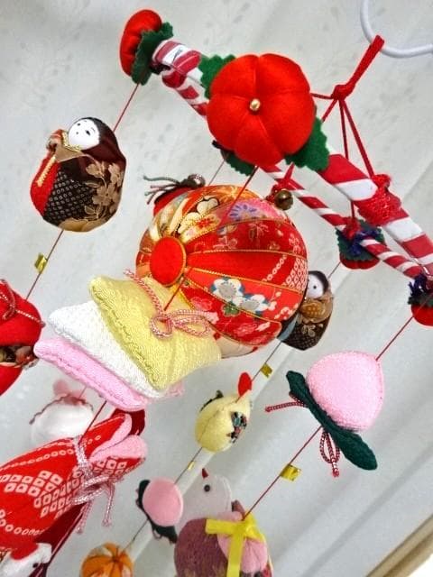 【3】縁起の良い柳川さげもん　木目込み鞠　吊るし雛　ハンドメイド　ひな祭り