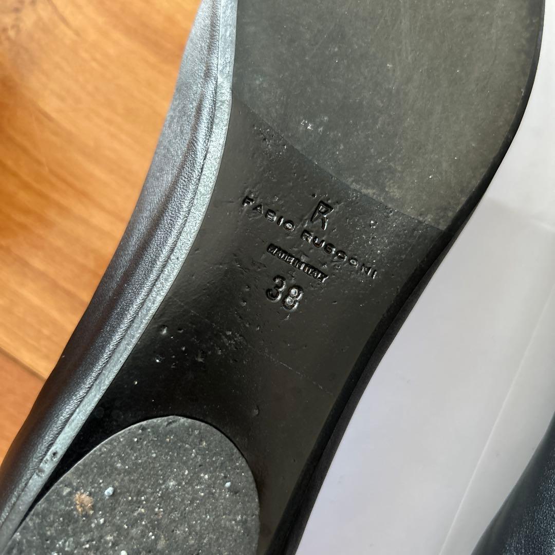 FABIO RUSCONI ブラック バレエシューズ　38