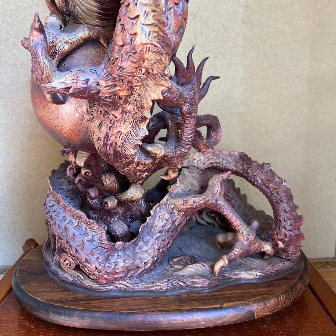 レア 貴重 骨董品 龍 龍神 竜神 竜 陶器 彫刻 壺 アンティーク 家具