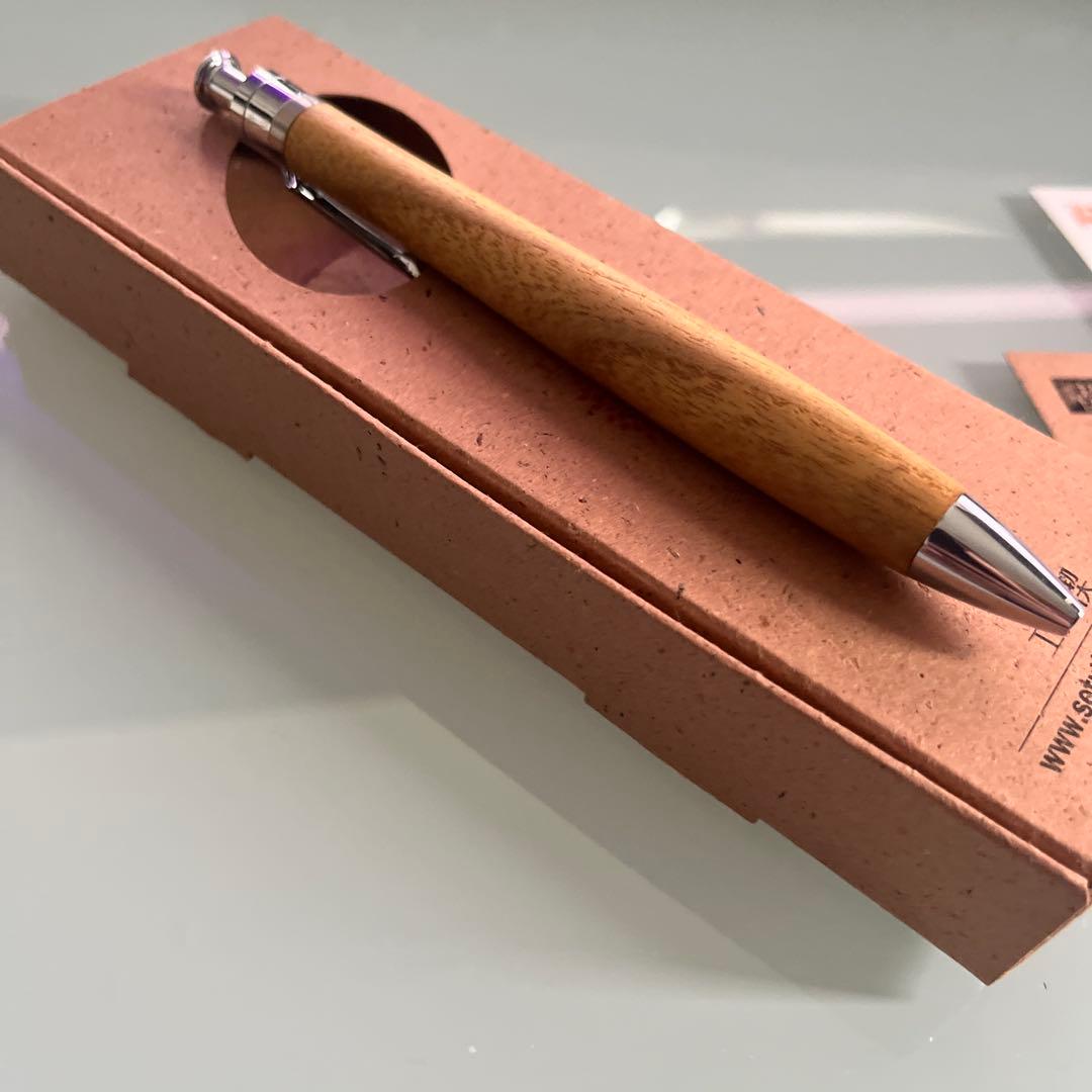 工房楔 ルーチェペン（ボールペン）漆（うるし）ちぢみ杢 木軸ペン