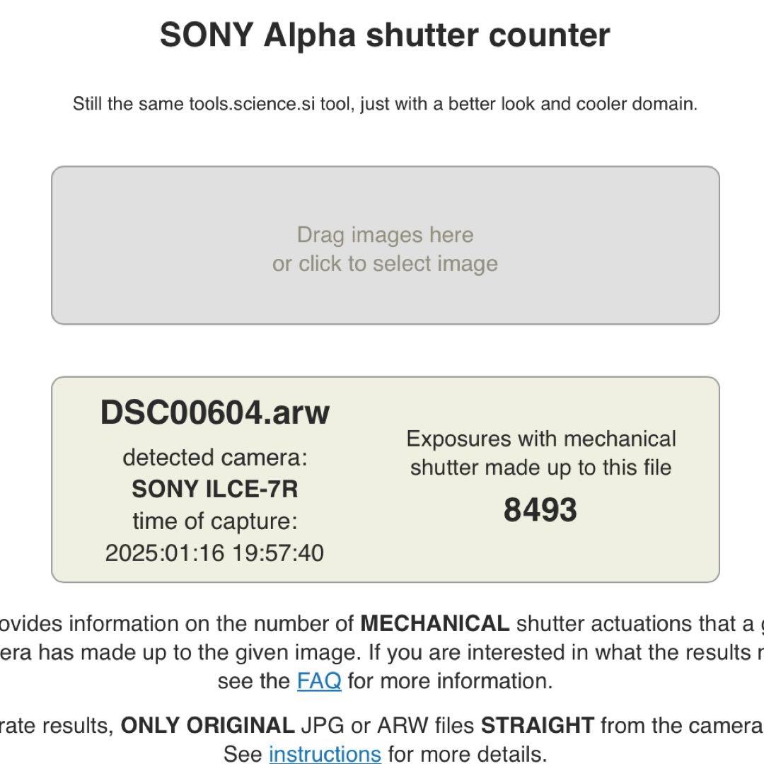 SONY 初代 α7R 3640万画素 ミラーレス一眼　シャッター数8493回