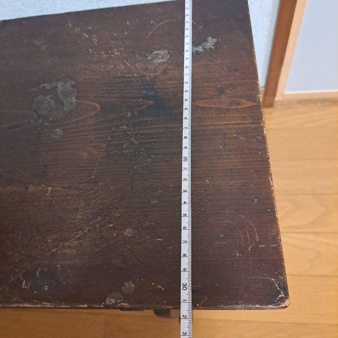 木製文机 ダークブラウン 引き出し付き