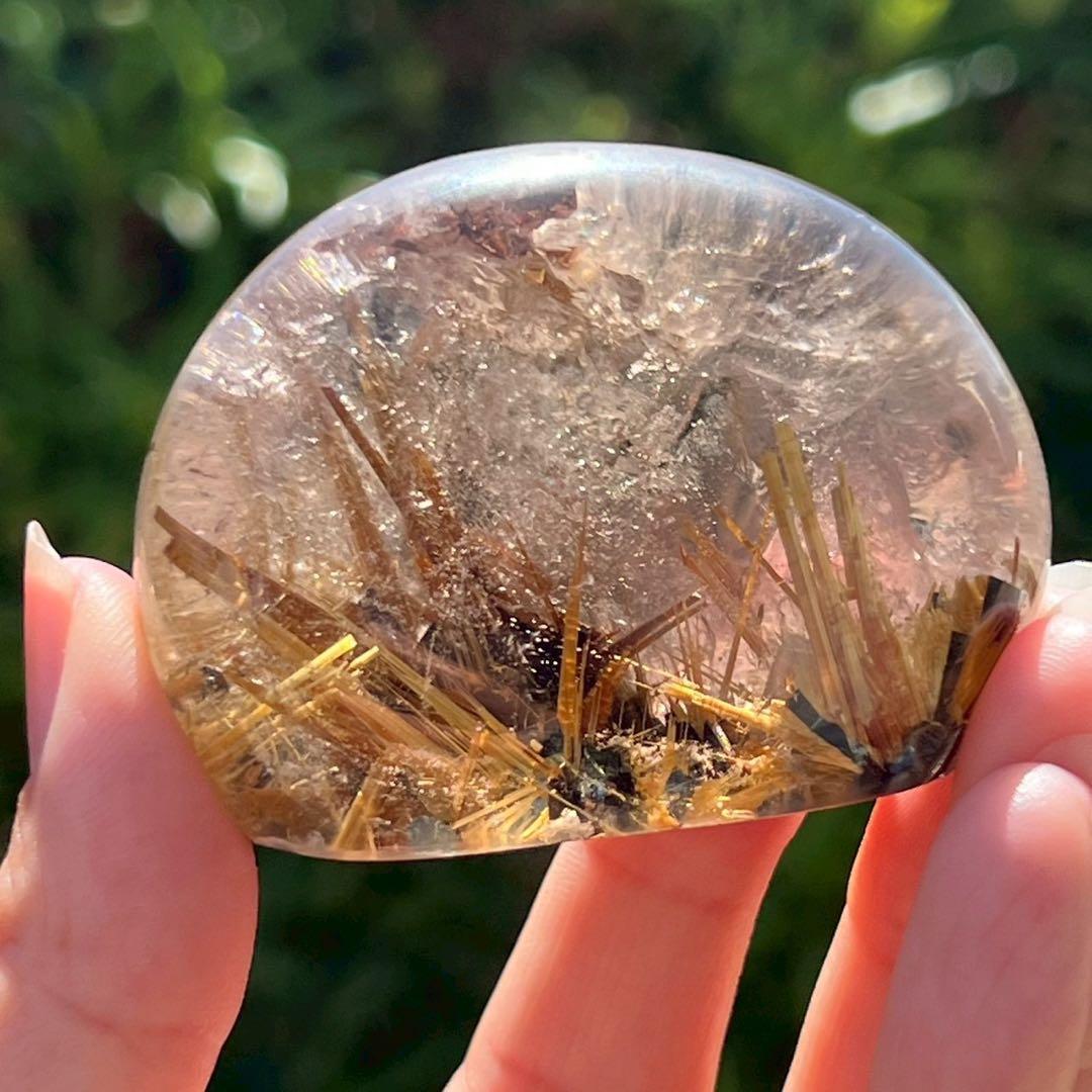 ☆価値ある逸品☆極上の透明度に煌めき抜群のルチル☆ゴールドタイチンルチル 原石