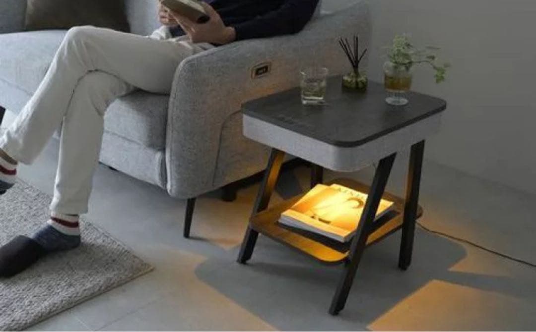 スピーカー付きサイドテーブル　ヤマゼン