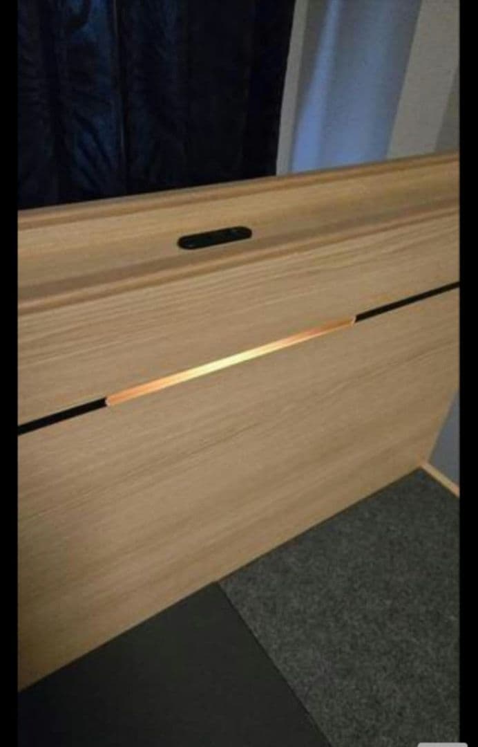 [関東方に向け]　ナチュラルウッド シングルベッドフレーム 収納付き