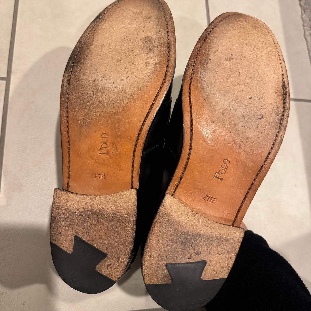 中古 POLO RALPH LAUREN 黒 レザー ローファー ラルフローレン