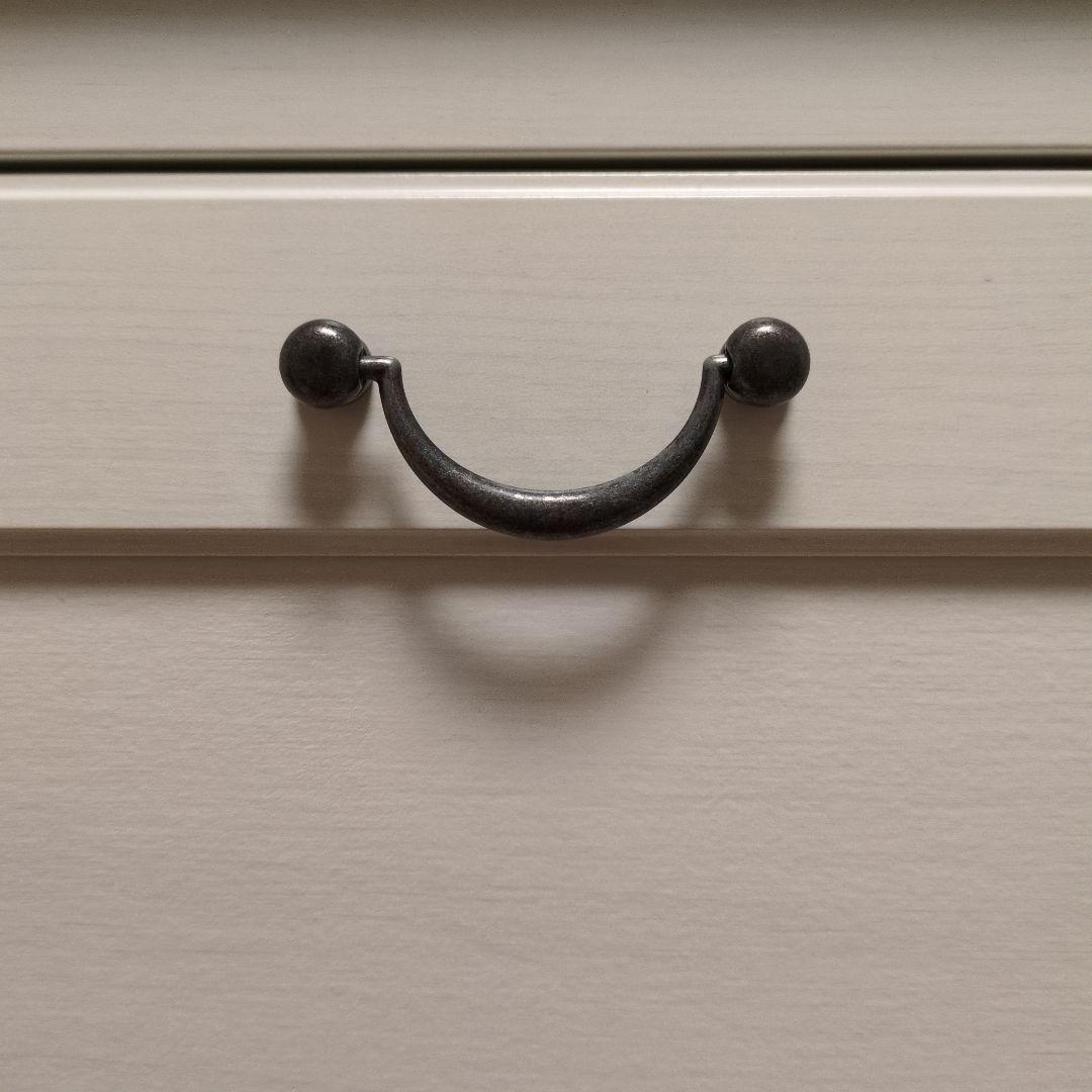 姫　　ホワイト 木製 3段チェスト