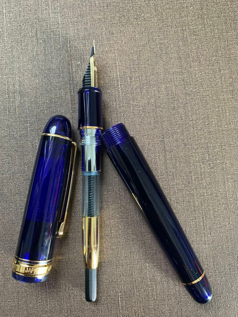 PLATINUM 3776 万年筆 ブルー 14Kペン先