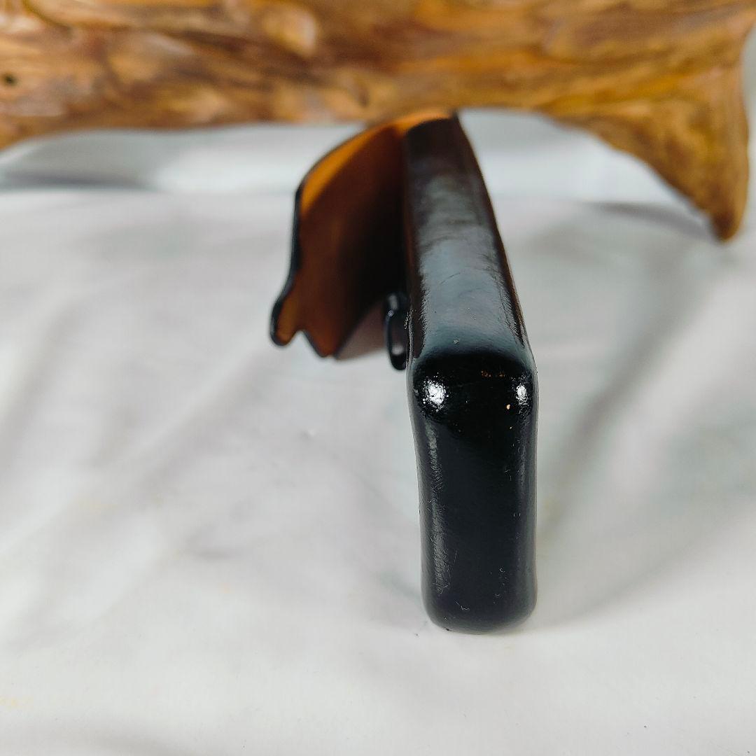 【GANZO／マエストロ2】高級3本差しペンケース　極艶ブラックイタリアンレザー