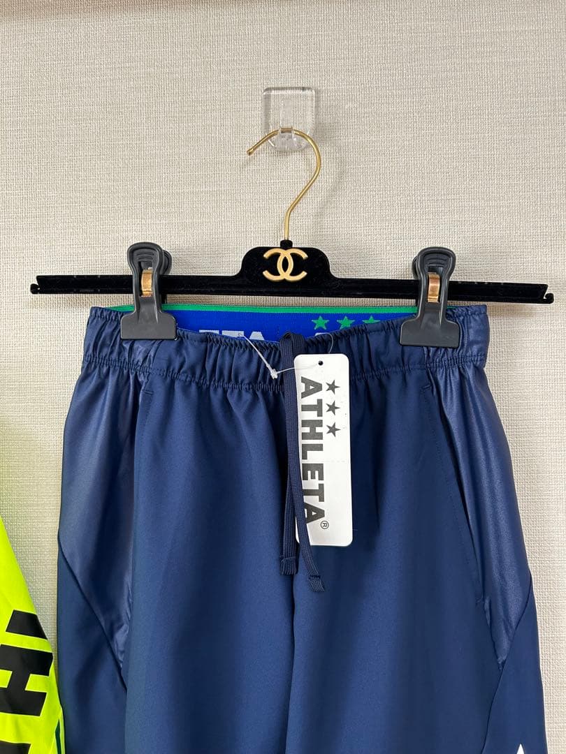 アスレタ　ウインドピステシャツ&ストレッチパンツ 上下セット　160 黄×紺