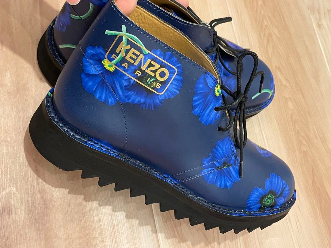 KENZO 花柄 レースアップブーツ サイズ38