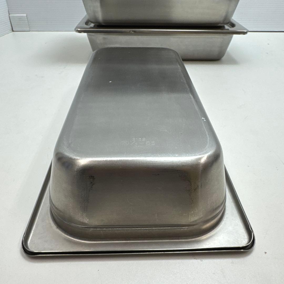 ホテルパン ステンレス製 長方形 保存容器 蓋付き 1／3サイズ 4セット