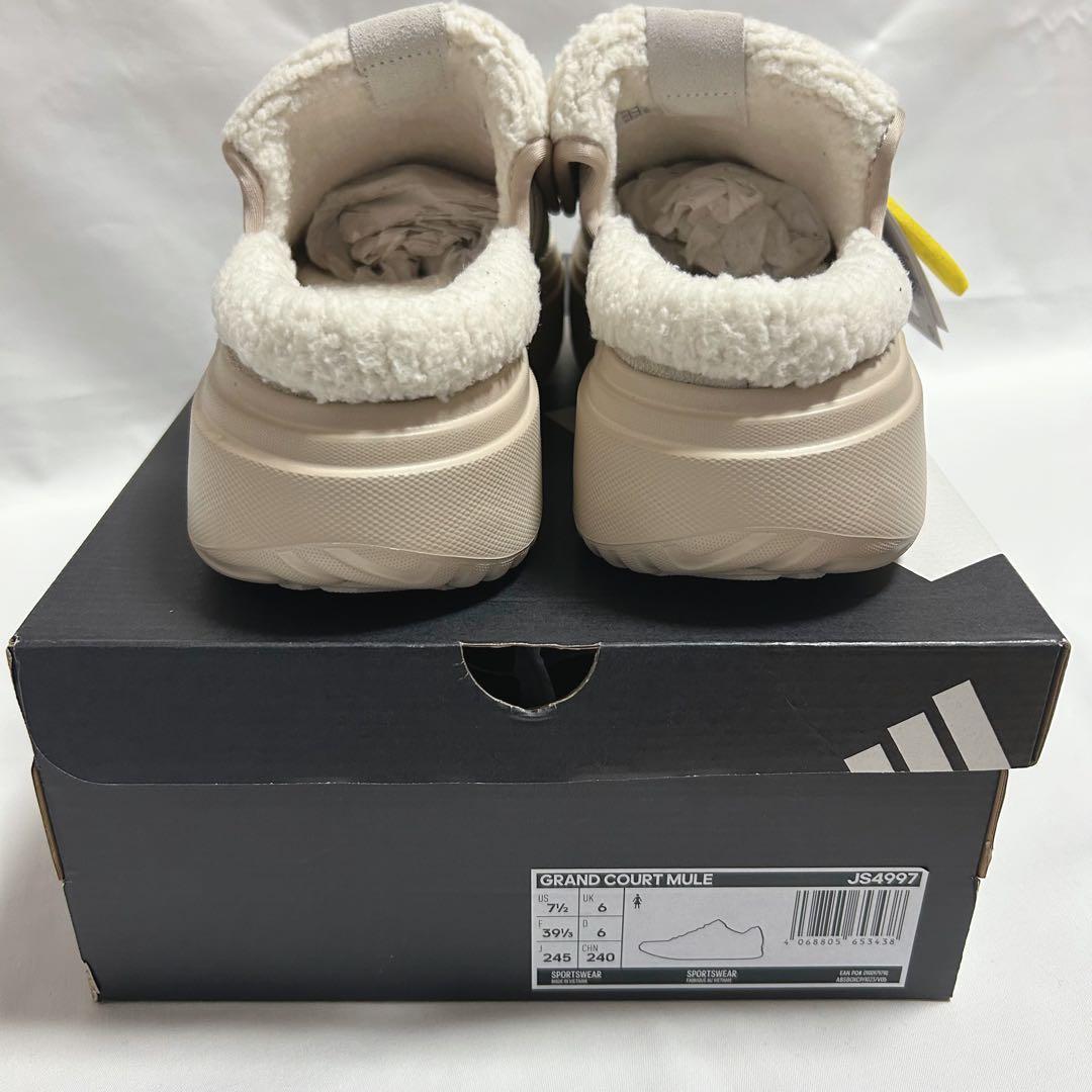 韓国限定 新作 ADIDAS GRANDCOURT MULE ベージュ 24.5