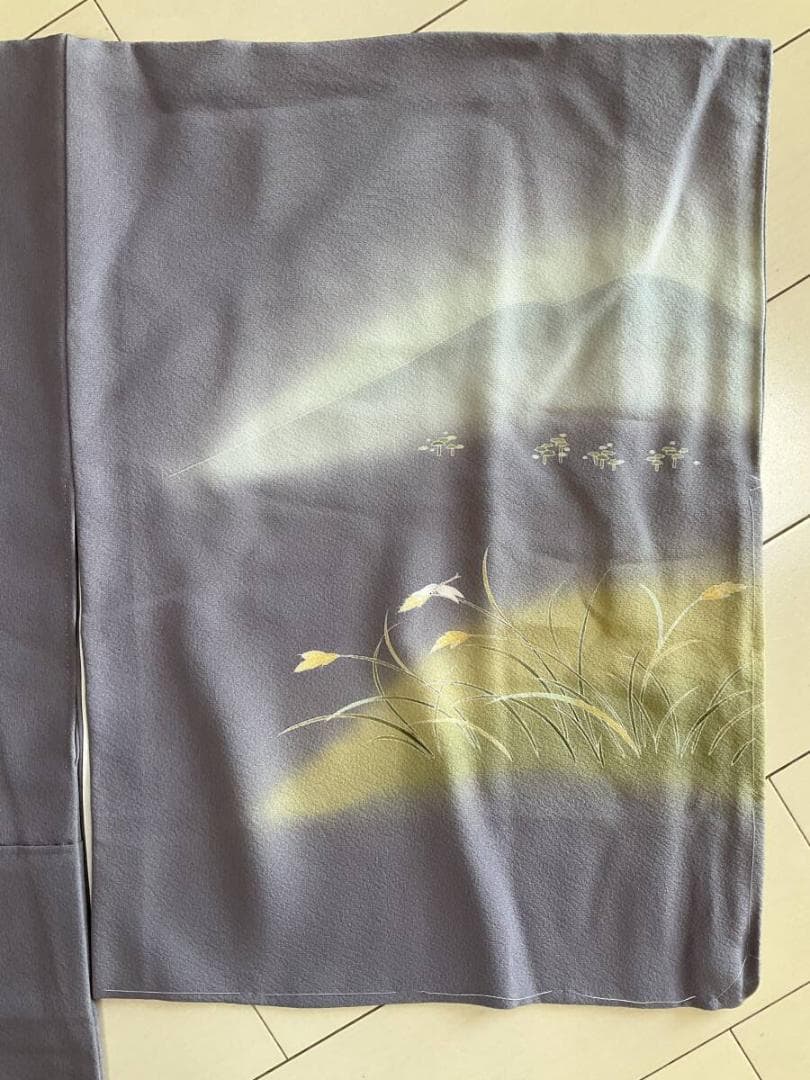 び*ご様 ■E3935■未使用品■正絹縮緬■落款　蜻蛉と雀柄　袷　訪問着■丈16