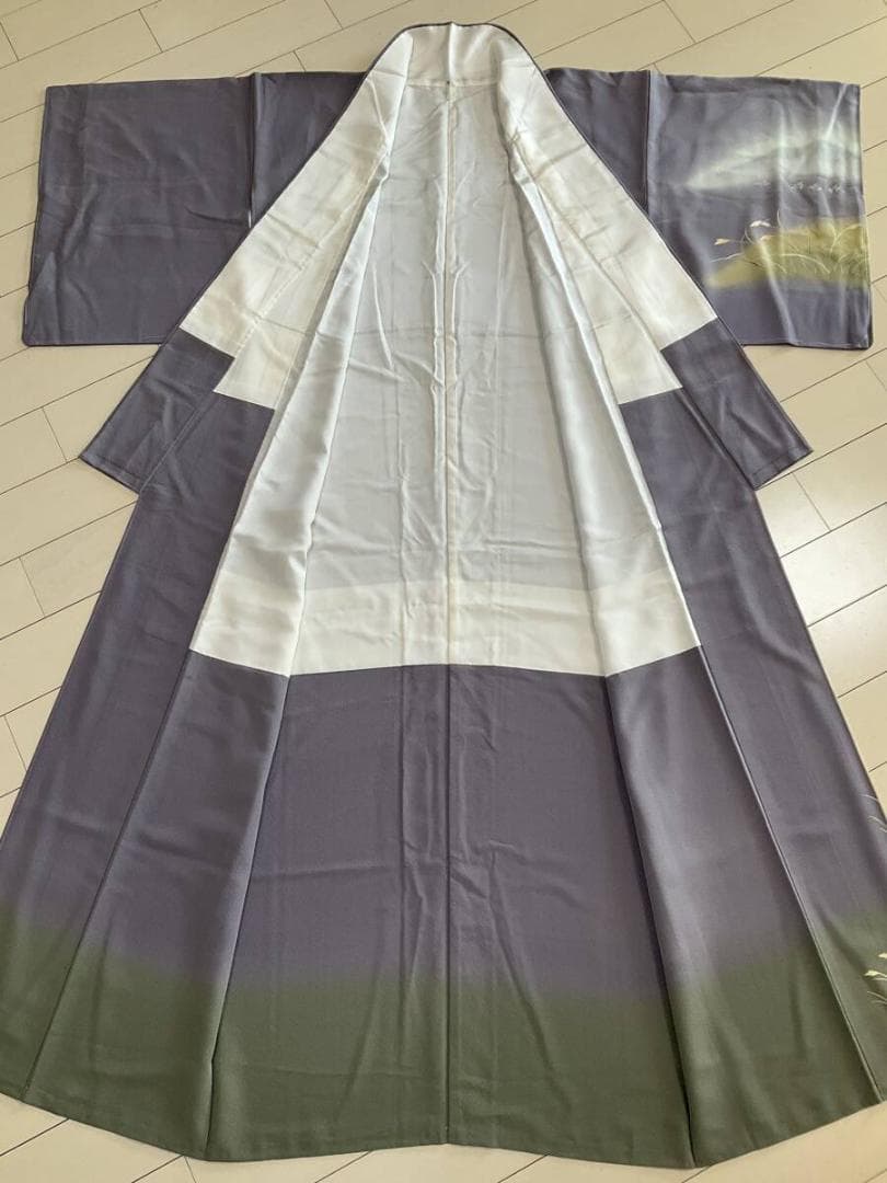 び*ご様 ■E3935■未使用品■正絹縮緬■落款　蜻蛉と雀柄　袷　訪問着■丈16