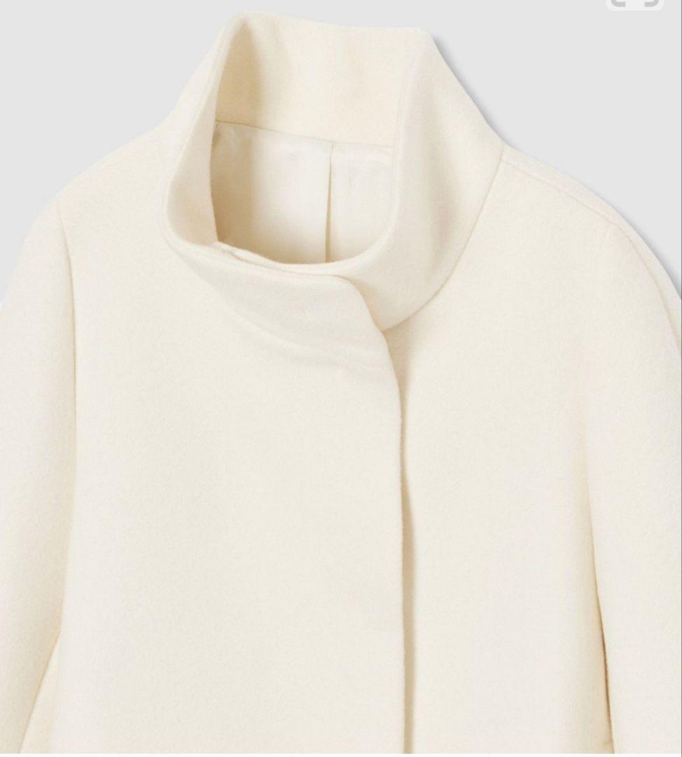 ANAYI ウールビーバーショートコート 36　ホワイト