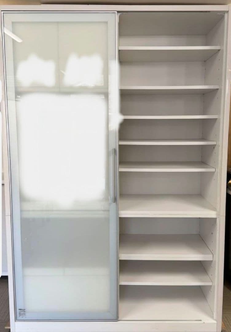 モリタインテリア 120cm幅 高さ205cmダイニングボード 食器棚 ホワイト