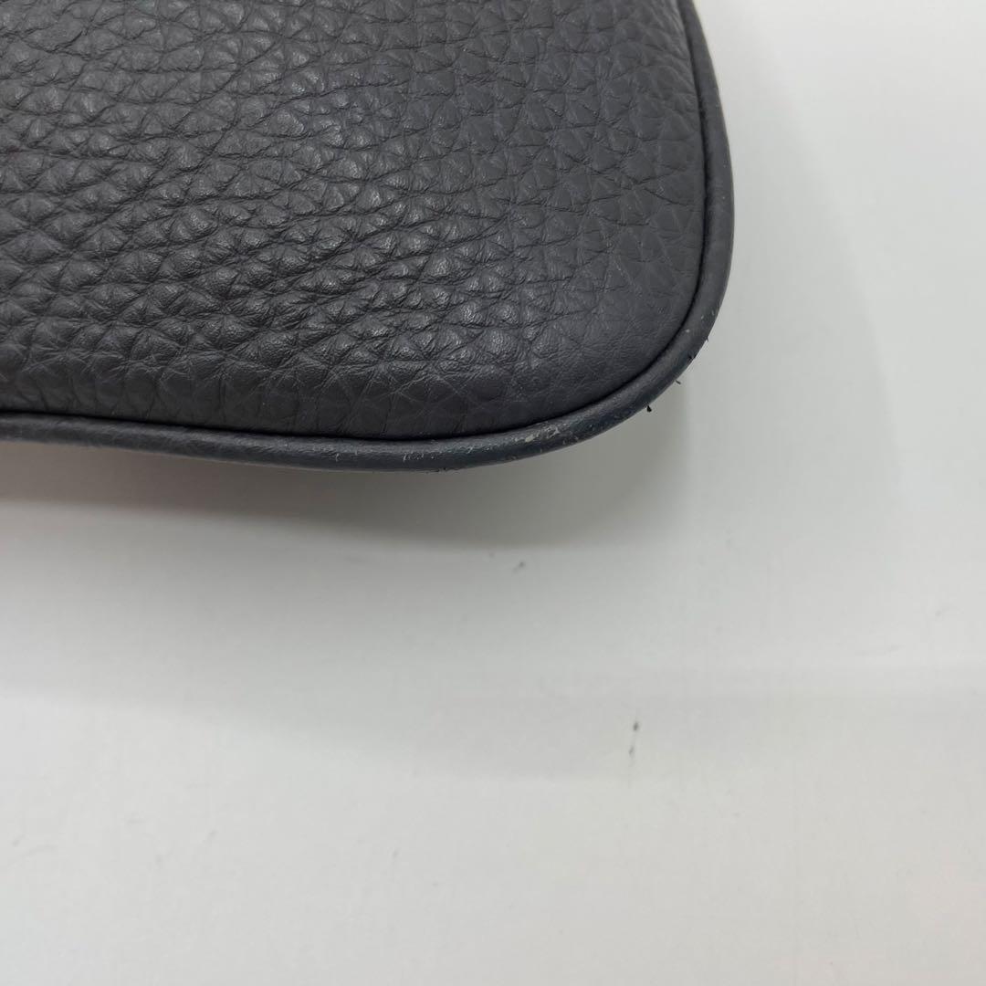 BALLY バリー ショルダーバッグ レザー ダークグレー　シボ革　メンズ