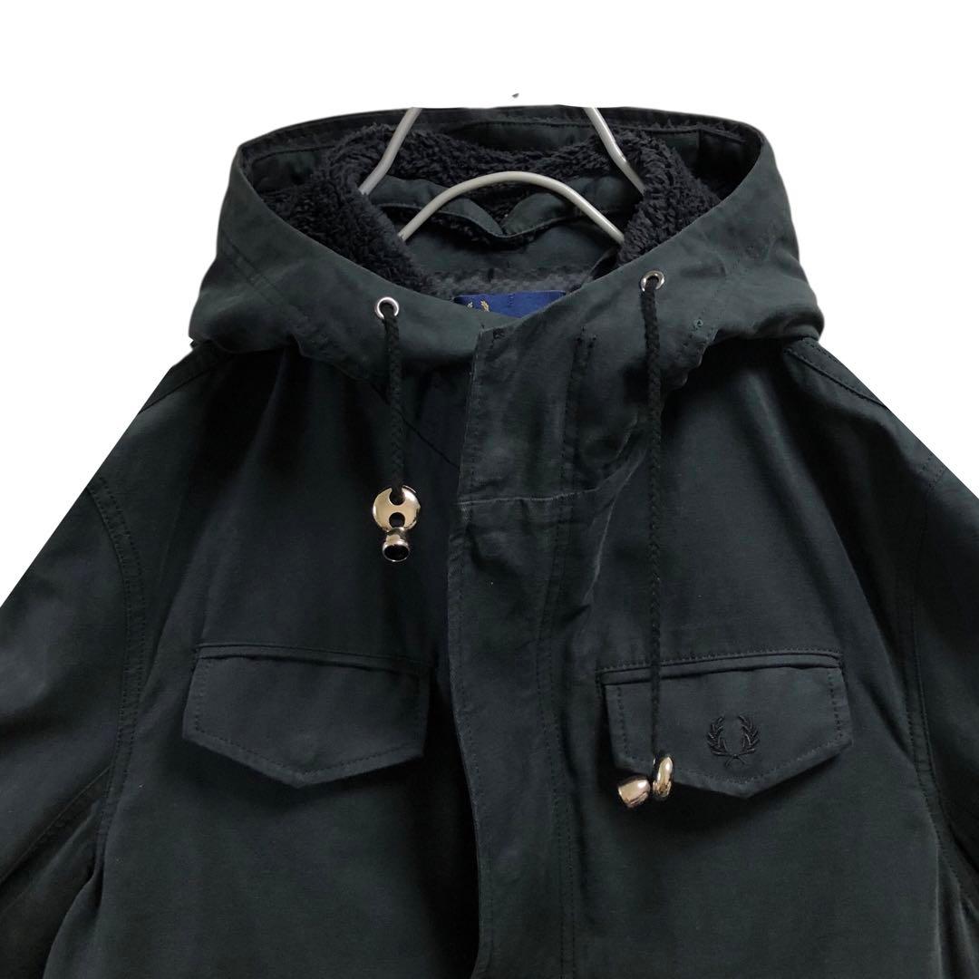 FRED PERRYフレッドペリーモッズコートアウターフード付刺繍ロゴ人気古着