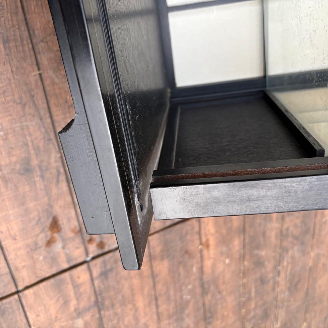 C壁 昭和レトロ 木製 茶箪笥 茶棚 ガラス戸 飾り棚 サイドボード 古家具