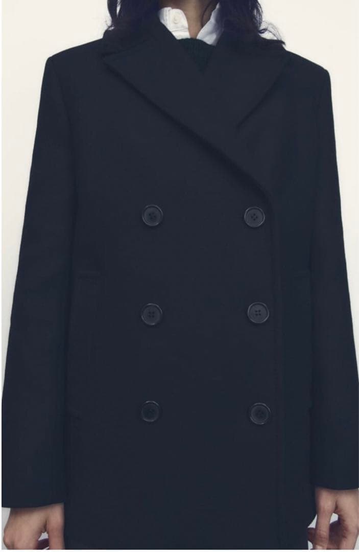 最終値下　ZARA Pコート　アウター　ベーシック　ブラック　黒　XS 新品