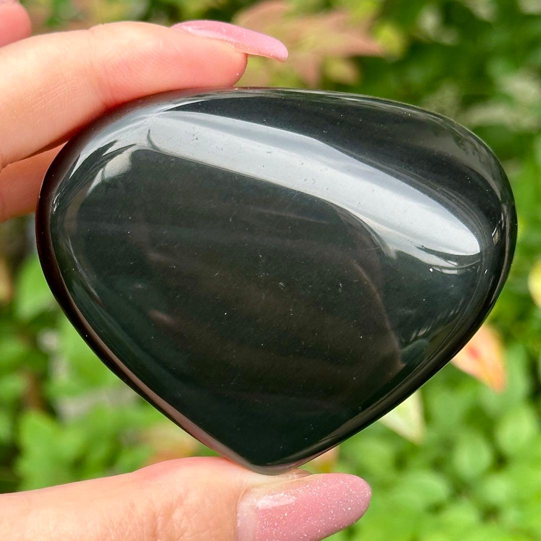 レインボーオブシディアン ハート 置物 MY473