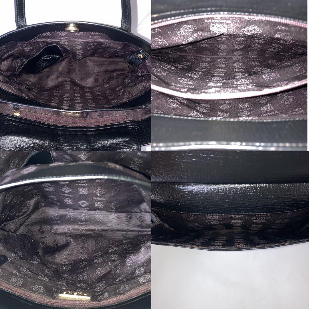 美品 LOEWE ロエベ レザー トートバッグ バッグ　黒 アナグラム ビジネス