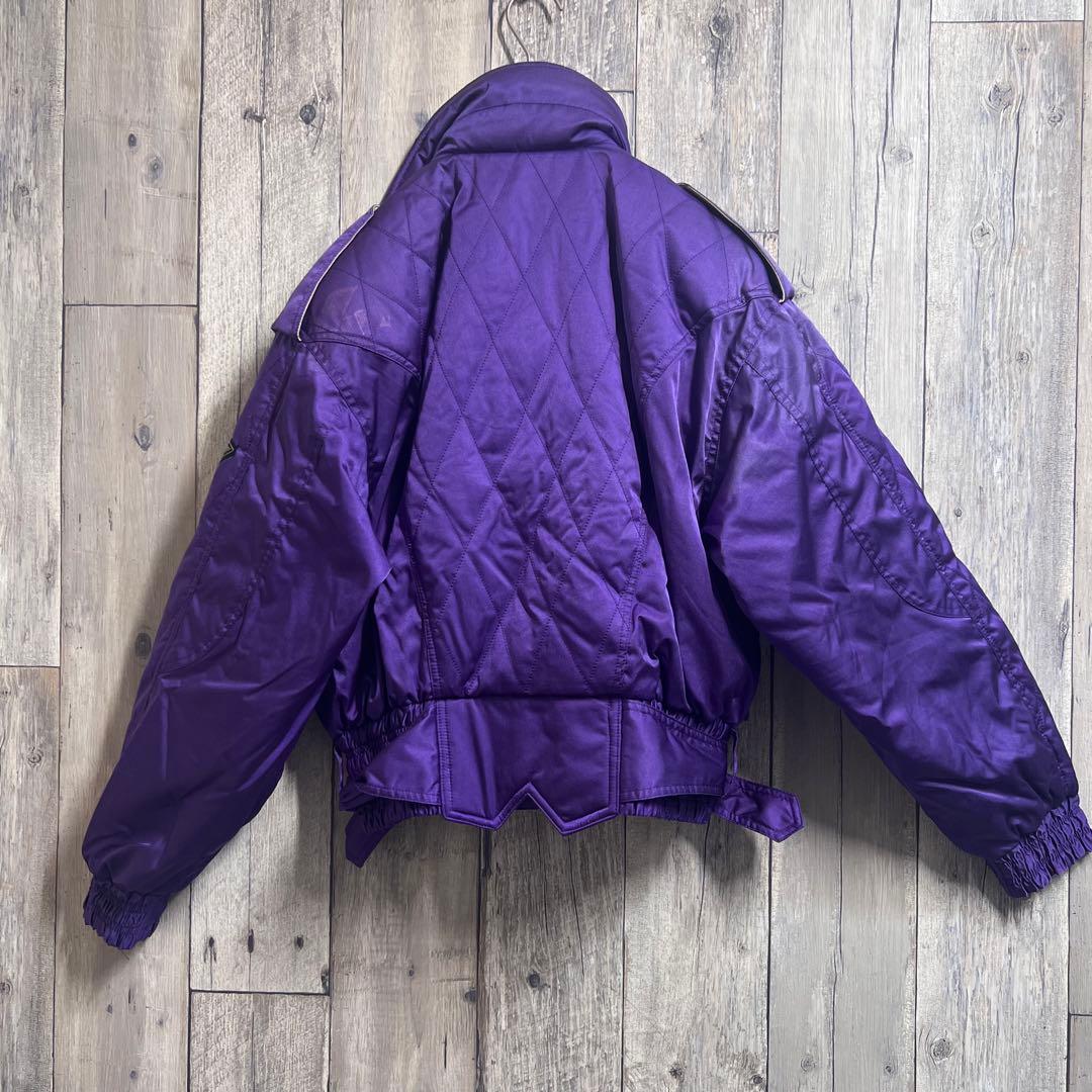 美品　レトロ　スキーウェア セットアップ　紫　黒　LLサイズ