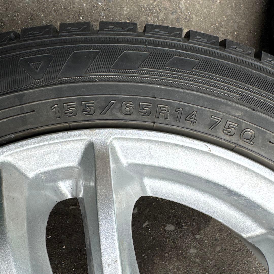 ①ノンノン 155/65R14 ダンロップ WM03 ホイール A0139