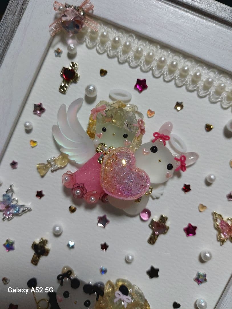 シーグラスアート 天使ちゃんと悪魔ちゃん♪お取り置き中です(⋆ᴗ͈ˬᴗ͈)”