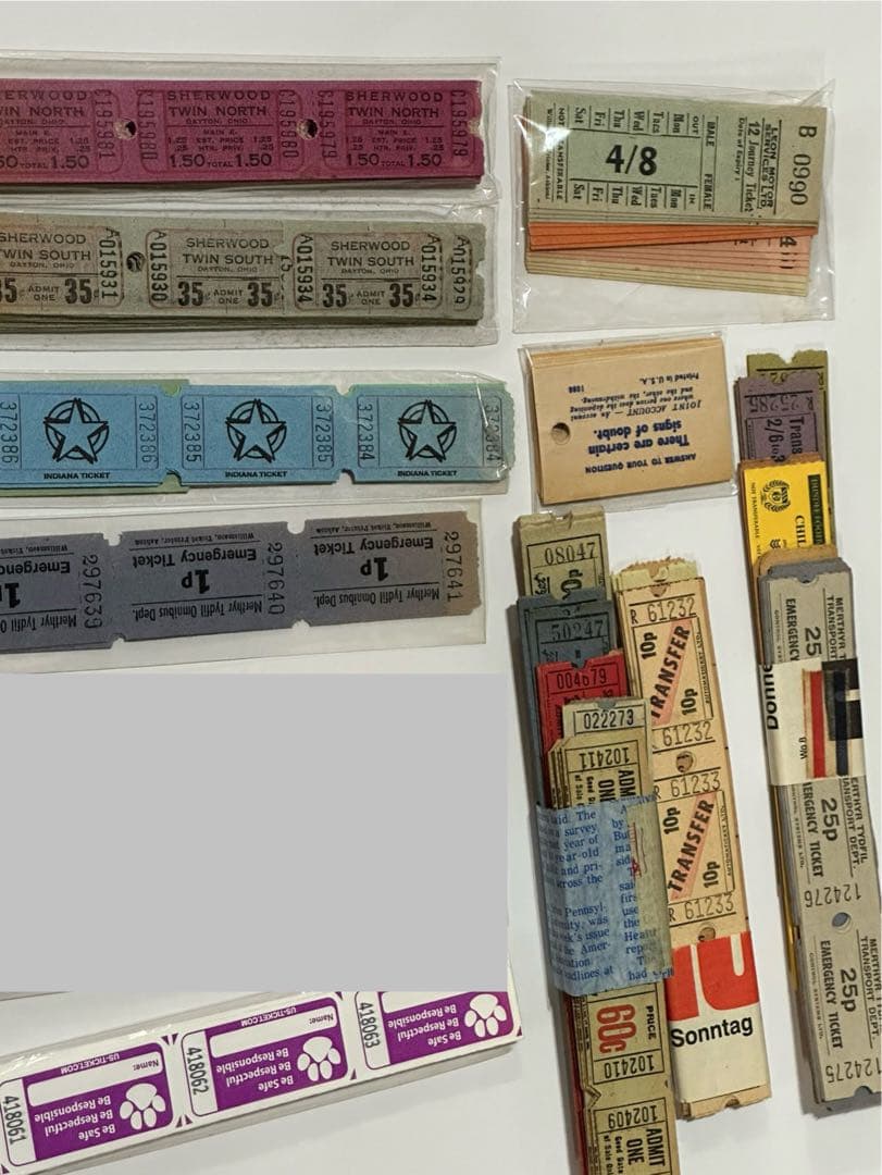 海外、バスチケット・コレクション希少な物も含むランダム2kg超、おまけにレア追加