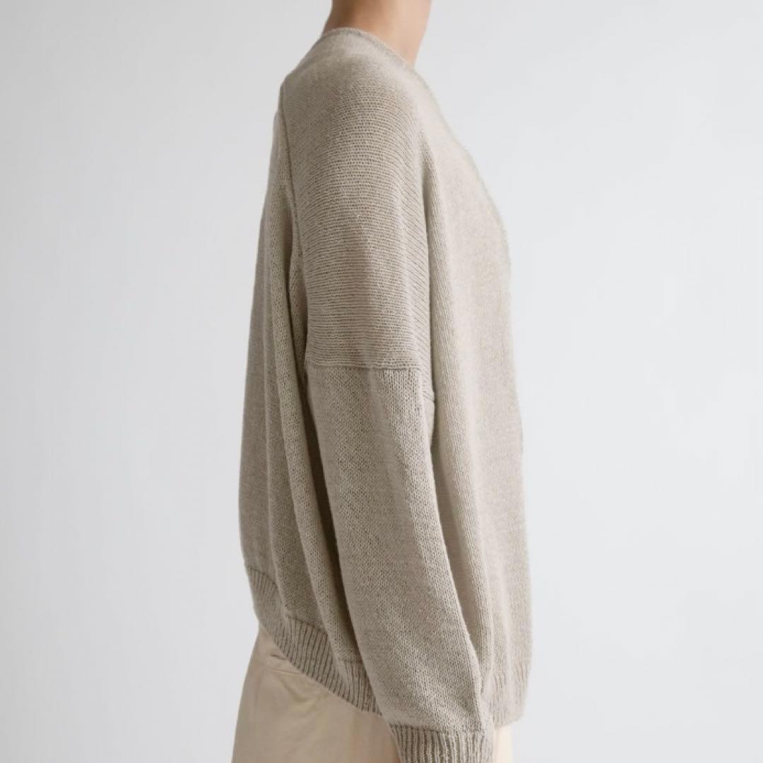 evam eva ドライシルク カーディガン シルク100% 羽織り グレージュ