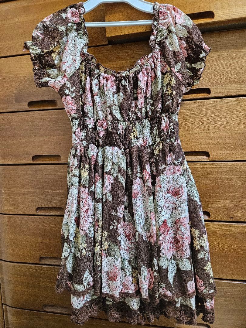 LIZ LISA フラワープリント 半袖ミニワンピース