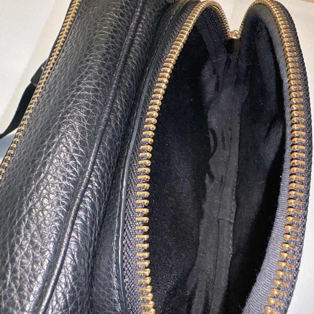 極美品　コーチ　ウエストポーチ　ボディバッグ　ネイビー　ペプルドレザー　6488