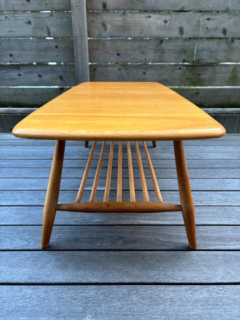 【英国アンティーク】Ercol アーコール コーヒーテーブル マガジンラック付