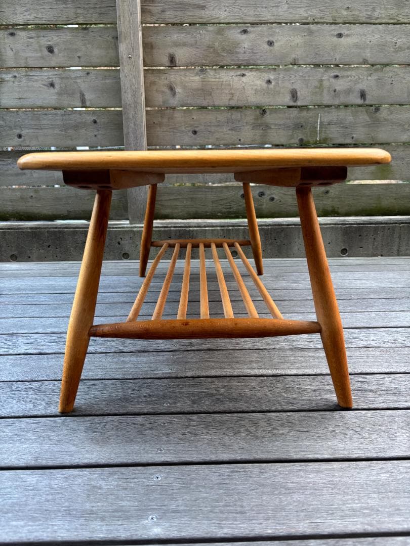 【英国アンティーク】Ercol アーコール コーヒーテーブル マガジンラック付