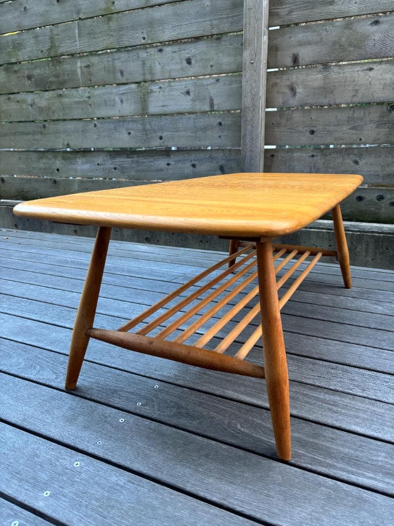 【英国アンティーク】Ercol アーコール コーヒーテーブル マガジンラック付